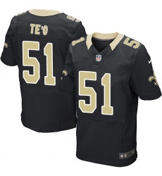 Mens Nike New Orleans Saints 51 Manti Teo Elite Black Team Color NFL Jersey