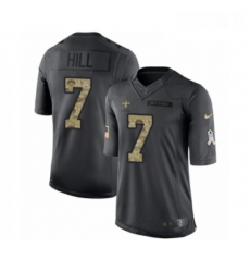 Mens Nike New Orleans Saints 7 Taysom Hill Limited Black 2016 Salute to Service NFL Jersey