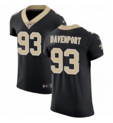 Mens Nike New Orleans Saints 93 Marcus Davenport Black Team Color Vapor Untouchable Elite Player NFL Jersey