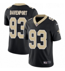 Mens Nike New Orleans Saints 93 Marcus Davenport Black Team Color Vapor Untouchable Limited Player NFL Jersey