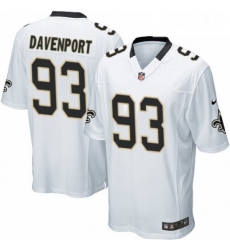 Mens Nike New Orleans Saints 93 Marcus Davenport Game White NFL Jersey