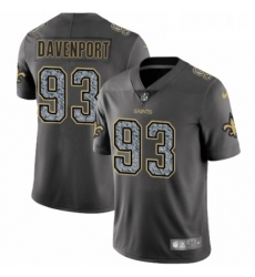 Mens Nike New Orleans Saints 93 Marcus Davenport Limited Black 2016 Salute to Service NFL Jersey