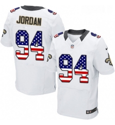 Mens Nike New Orleans Saints 94 Cameron Jordan Elite White Road USA Flag Fashion NFL Jersey
