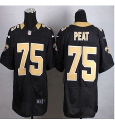 New New Orleans Saints #75 Andrus Peat Black Team Color Men Stitched NFL Elite Jersey