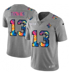 New Orleans Saints 13 Michael Thomas Men Nike Multi Color 2020 NFL Crucial Catch NFL Jersey Greyheather