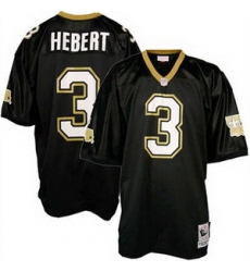 New Orleans Saints 3 Hebert throwback black jersey