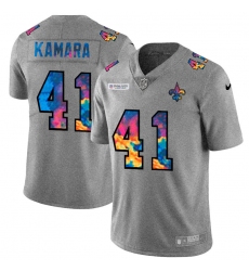 New Orleans Saints 41 Alvin Kamara Men Nike Multi Color 2020 NFL Crucial Catch NFL Jersey Greyheather