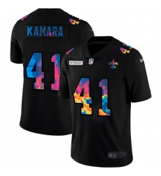 New Orleans Saints 41 Alvin Kamara Men Nike Multi Color Black 2020 NFL Crucial Catch Vapor Untouchable Limited Jersey