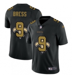 New Orleans Saints 9 Drew Brees Men Nike Team Logo Dual Overlap Limited NFL Jersey Black