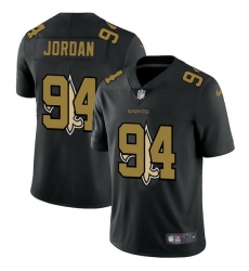New Orleans Saints 94 Cameron Jordan Men Nike Team Logo Dual Overlap Limited NFL Jersey Black