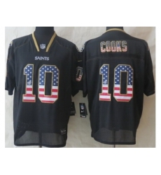 Nike New Orleans Saints 10 Brandin Cooks Black Elite USA Flag Fashion NFL Jersey