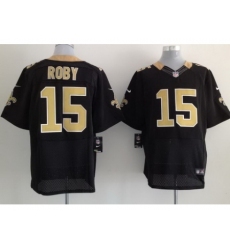 Nike New Orleans Saints 15 Courtney Roby Black Elite NFL Jersey
