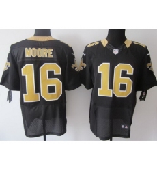 Nike New Orleans Saints 16 Lance Moore Black Elite Jersey