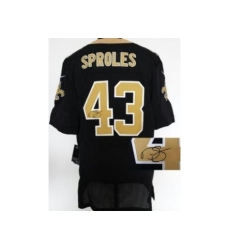 Nike New Orleans Saints 43 Darren Sproles Black Elite Signed NFL Jersey
