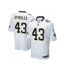 Nike New Orleans Saints 43 Darren Sproles White Game NFL Jersey