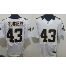 Nike New Orleans Saints 43 Vinnie Sunseri White Elite NFL Jersey