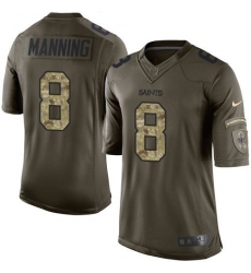 Nike New Orleans Saints #8 Archie Manning Green Men 27 27s Stitched NFL Limited Salute to Service Jersey