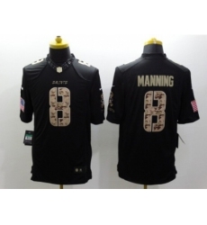 Nike New Orleans Saints 8 manning Black Limited Salute to Service NFL Jersey