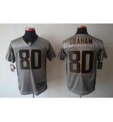 Nike New Orleans Saints 80 Jimmy Graham Grey Elite Shadow NFL Jersey