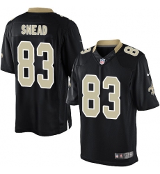 Nike New Orleans Saints #83 Willie Snead Mens Elite Black Team Color NFL Jersey