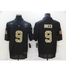 Nike New Orleans Saints 9 Drew Brees Black Camo 2020 Salute To Service Limited Jersey