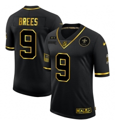 Nike New Orleans Saints 9 Drew Brees Black Gold 2020 Salute To Service Limited Jersey