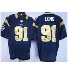 Nike New Orleans Saints #91 Long dark blue elite jerseys