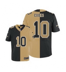 Nike Saints #10 Brandin Cooks Black Gold Mens Stitched NFL Elite Split Jersey