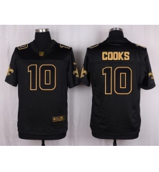 Nike Saints #10 Brandin Cooks Black Mens Stitched NFL Elite Pro Line Gold Collection Jersey