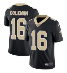 Nike Saints #16 Brandon Coleman Black Team Color Mens Stitched NFL Vapor Untouchable Limited Jersey