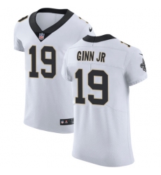 Nike Saints #19 Ted Ginn Jr White Mens Stitched NFL Vapor Untouchable Elite Jersey