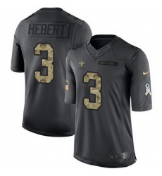 Nike Saints #3 Bobby Hebert Black Mens Stitched NFL Limited 2016 Salute To Service Jersey
