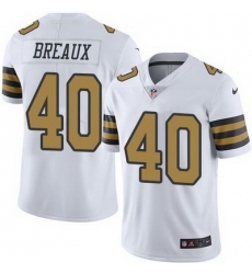 Nike Saints #40 Delvin Breaux White Mens Stitched NFL Limited Rush Jersey