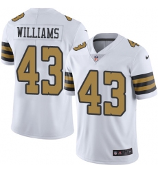 Nike Saints #43 Marcus Williams White Mens Stitched NFL Limited Rush Jersey