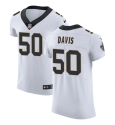 Nike Saints #50 DeMario Davis White Mens Stitched NFL Vapor Untouchable Elite Jersey