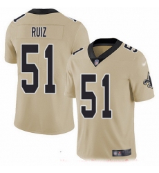 Nike Saints 51 Cesar Ruiz Gold Men Stitched NFL Limited Inverted Legend Jersey