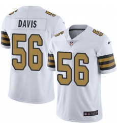 Nike Saints #56 DeMario Davis White Mens Stitched NFL Limited Rush Jersey