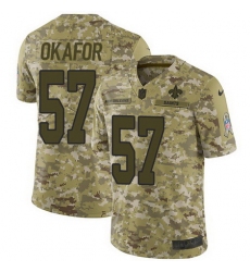 Nike Saints #57 Alex Okafor Camo Mens Stitched NFL Limited 2018 Salute To Service Jersey