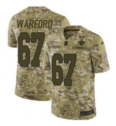 Nike Saints #67 Larry Warford Camo Mens Stitched NFL Limited 2018 Salute To Service Jersey
