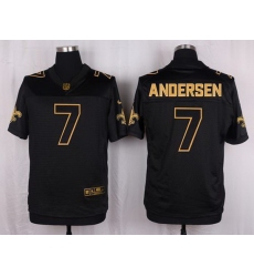 Nike Saints #7 Morten Andersen Black Mens Stitched NFL Elite Pro Line Gold Collection Jersey