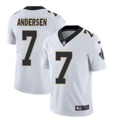 Nike Saints #7 Morten Andersen White Mens Stitched NFL Vapor Untouchable Limited Jersey