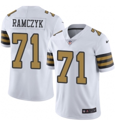 Nike Saints #71 Ryan Ramczyk White Mens Stitched NFL Limited Rush Jersey