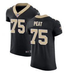 Nike Saints #75 Andrus Peat Black Team Color Mens Stitched NFL Vapor Untouchable Elite Jersey