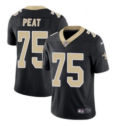 Nike Saints #75 Andrus Peat Black Team Color Mens Stitched NFL Vapor Untouchable Limited Jersey