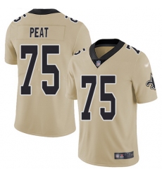 Nike Saints 75 Andrus Peat Gold Men Stitched NFL Limited Inverted Legend Jersey