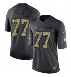 Nike Saints #77 Willie Roaf Black Mens Stitched NFL Limited 2016 Salute To Service Jersey