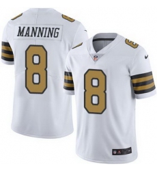 Nike Saints #8 Archie Manning White Mens Stitched NFL Limited Rush Jersey