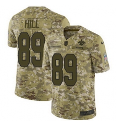 Nike Saints #89 Josh Hill Camo Mens Stitched NFL Limited 2018 Salute To Service Jersey