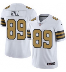 Nike Saints #89 Josh Hill White Mens Stitched NFL Limited Rush Jersey