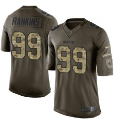 Nike Saints #99 Sheldon Rankins Green Mens Stitched NFL Limited Salute to Service Jersey